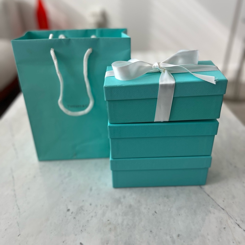 Authentic Tiffany & Co. Necklace Box Lot | 3 Boxes + 1 Bag